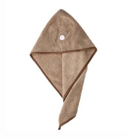 2 Pcs Hair Drying Towel Microfiber Drying Towel Cap Absorbent Water; Brown