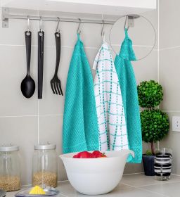 Towels - Kitchen Towels 12 Pack, 15 x 25 Inches, 100% Ring Spun Cotton Super Soft and Absorbent Linen Dish, Tea and Bar Towels Set, Aqua