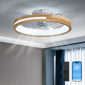 20 Inchs Ceiling Fans with Lights and Remote Low Profile Flush Mount Ceiling Fan with Light