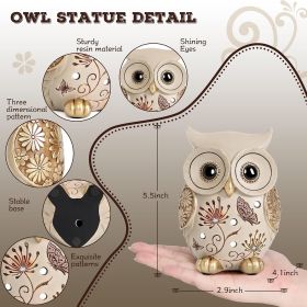 Owl Statue for Home Decor Accents - Boho Decor for Rooms, Bookshelf, Office Table and Living Rooms, Vintage Cute Figurines for Bird Lovers Owl Gi
