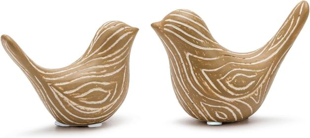 2PCS Small Birds Statues, Modern Home Decor Bird Sculptures, Animal Figurines Decorative Ornaments for Living Room, Bedroom, Office Desktop, Book