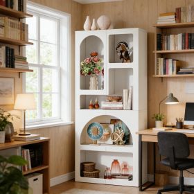 Bookshelf, Geometric Bookcase Display Shelf with 5 Irregular Storage Shelves