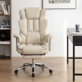 Office Chair, Big and Tall Executive Office Chair with Footrest, Leather Computer Chair, Ergonomic Reclining Chair High Back