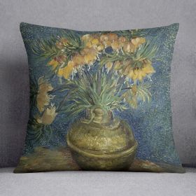 Fritillaries in a Copper Vase Cushion (Insert: Without Insert, size: 20" X 20")